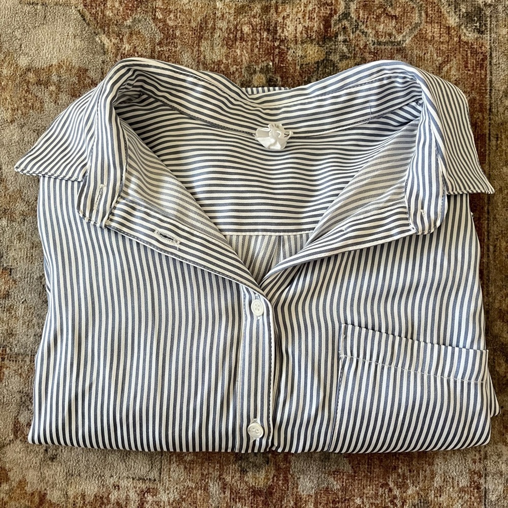 FLAWLESS Navy and White Striped Casual dress